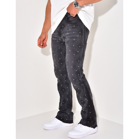 Jeans flare à perle Jeans flare à perle