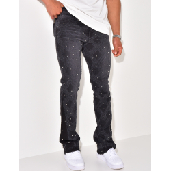 Jeans flare à perle Jeans flare à perle