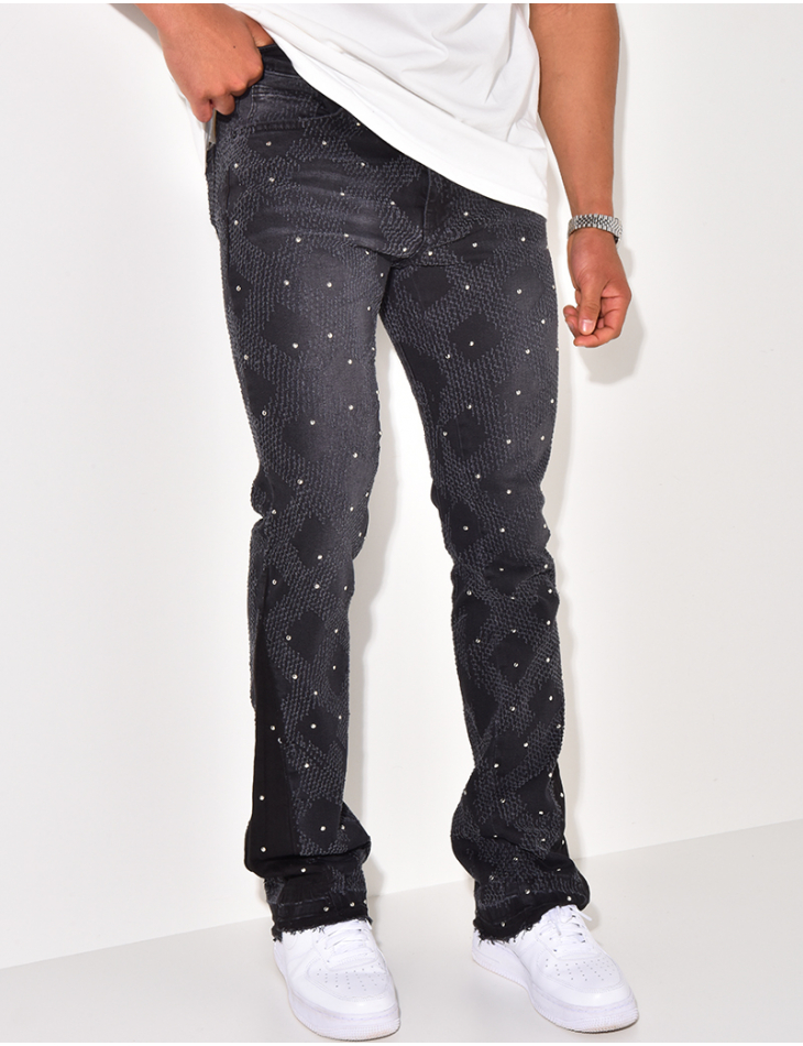 Jeans flare à perle Jeans flare à perle