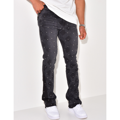 Jeans flare à perle Jeans flare à perle