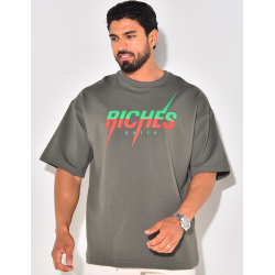T-shirt "Riches", écriture bi-color T-shirt "Riches", écriture bi-color