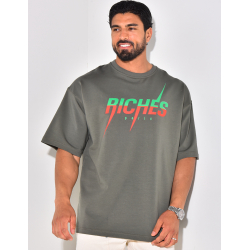 T-shirt "Riches", écriture bi-color T-shirt "Riches", écriture bi-color