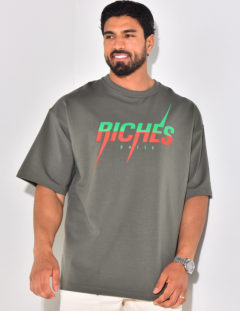 T-shirt "Riches", écriture bi-color