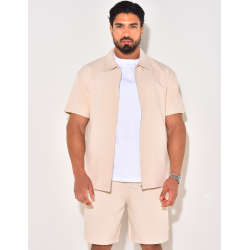 Ensemble short et chemise à fermeture éclaire Ensemble short et chemise à fermeture éclaire