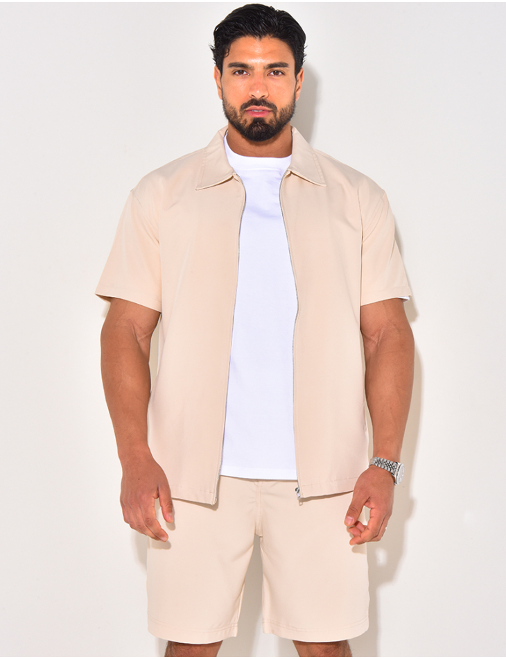 Ensemble short et chemise à fermeture éclaire Ensemble short et chemise à fermeture éclaire