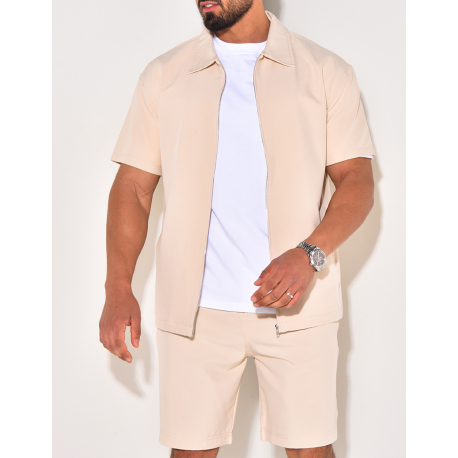 Ensemble short et chemise à fermeture éclaire Ensemble short et chemise à fermeture éclaire