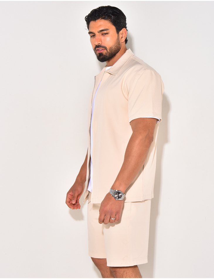 Ensemble short et chemise à fermeture éclaire Ensemble short et chemise à fermeture éclaire