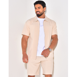 Ensemble short et chemise à fermeture éclaire Ensemble short et chemise à fermeture éclaire