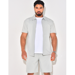Ensemble short et chemise à fermeture éclaire Ensemble short et chemise à fermeture éclaire