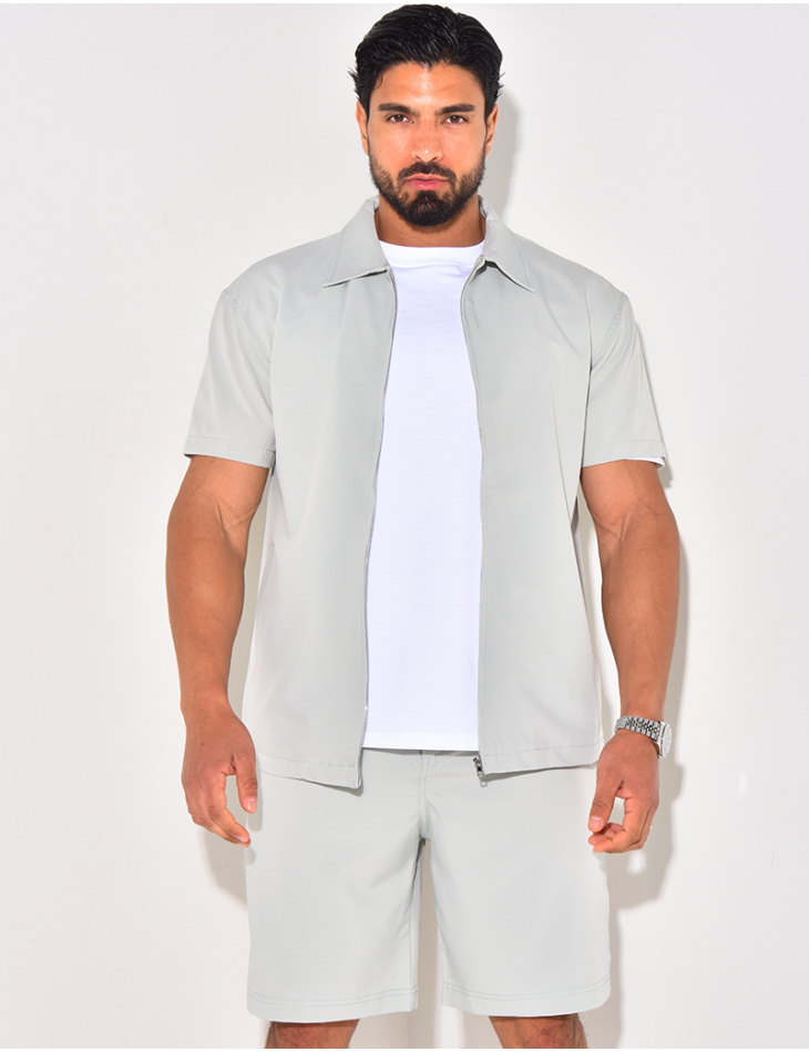 Ensemble short et chemise à fermeture éclaire Ensemble short et chemise à fermeture éclaire