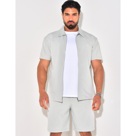 Ensemble short et chemise à fermeture éclaire Ensemble short et chemise à fermeture éclaire