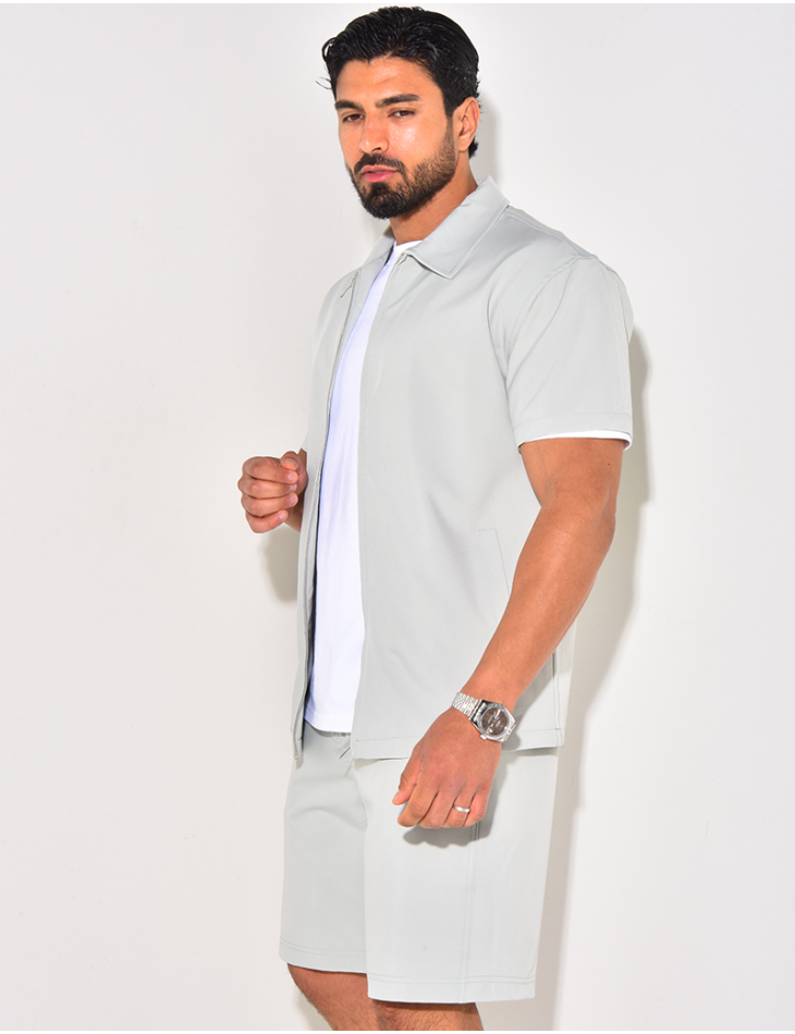 Ensemble short et chemise à fermeture éclaire Ensemble short et chemise à fermeture éclaire