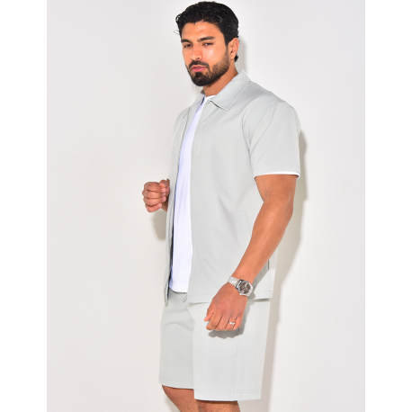 Ensemble short et chemise à fermeture éclaire Ensemble short et chemise à fermeture éclaire