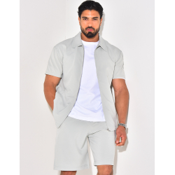 Ensemble short et chemise à fermeture éclaire Ensemble short et chemise à fermeture éclaire