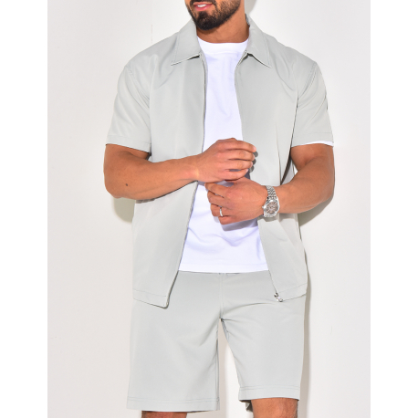 Ensemble short et chemise à fermeture éclaire Ensemble short et chemise à fermeture éclaire