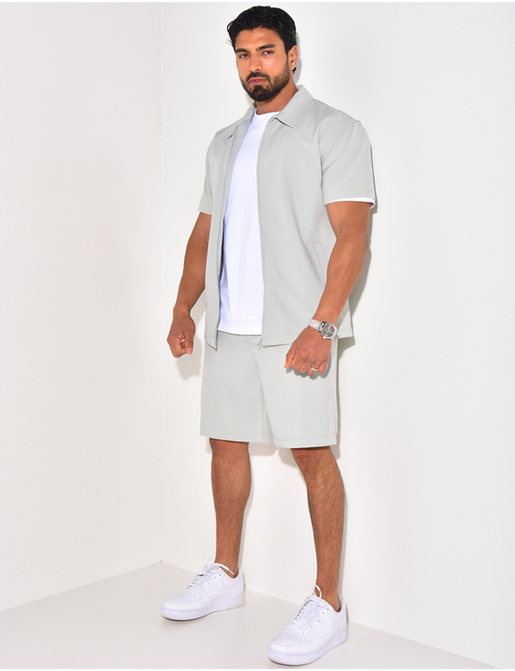 Ensemble short et chemise à fermeture éclaire Ensemble short et chemise à fermeture éclaire