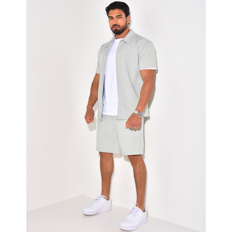 Ensemble short et chemise à fermeture éclaire Ensemble short et chemise à fermeture éclaire