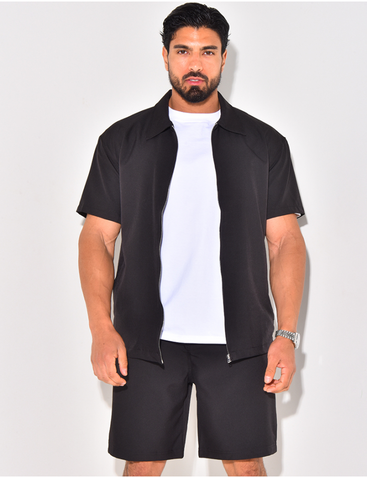 Ensemble short et chemise à fermeture éclaire Ensemble short et chemise à fermeture éclaire