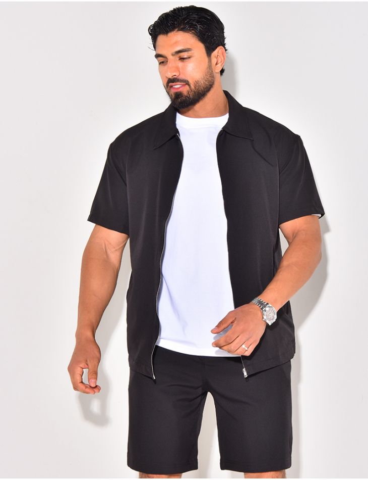 Ensemble short et chemise à fermeture éclaire Ensemble short et chemise à fermeture éclaire