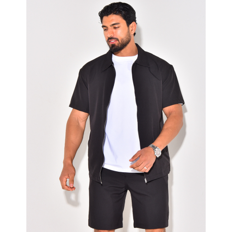 Ensemble short et chemise à fermeture éclaire Ensemble short et chemise à fermeture éclaire