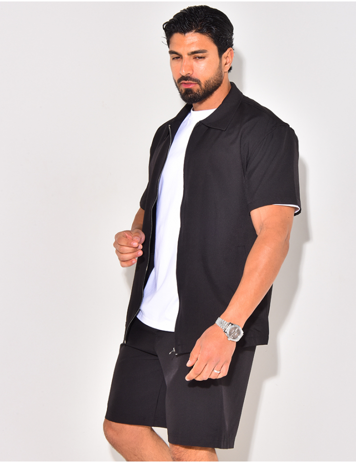 Ensemble short et chemise à fermeture éclaire Ensemble short et chemise à fermeture éclaire