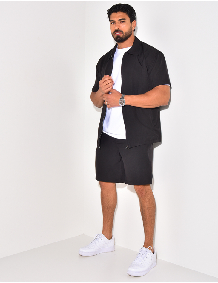 Ensemble short et chemise à fermeture éclaire Ensemble short et chemise à fermeture éclaire