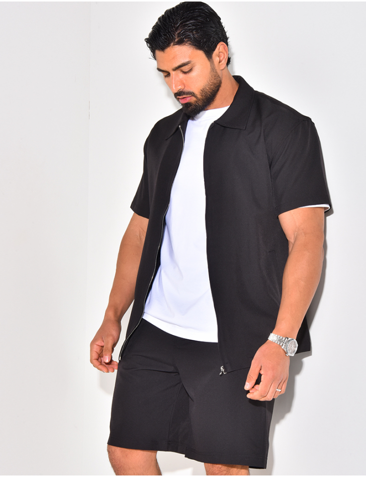 Ensemble short et chemise à fermeture éclaire Ensemble short et chemise à fermeture éclaire