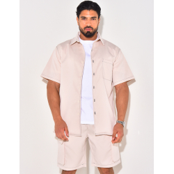 Ensemble short et chemise à poches