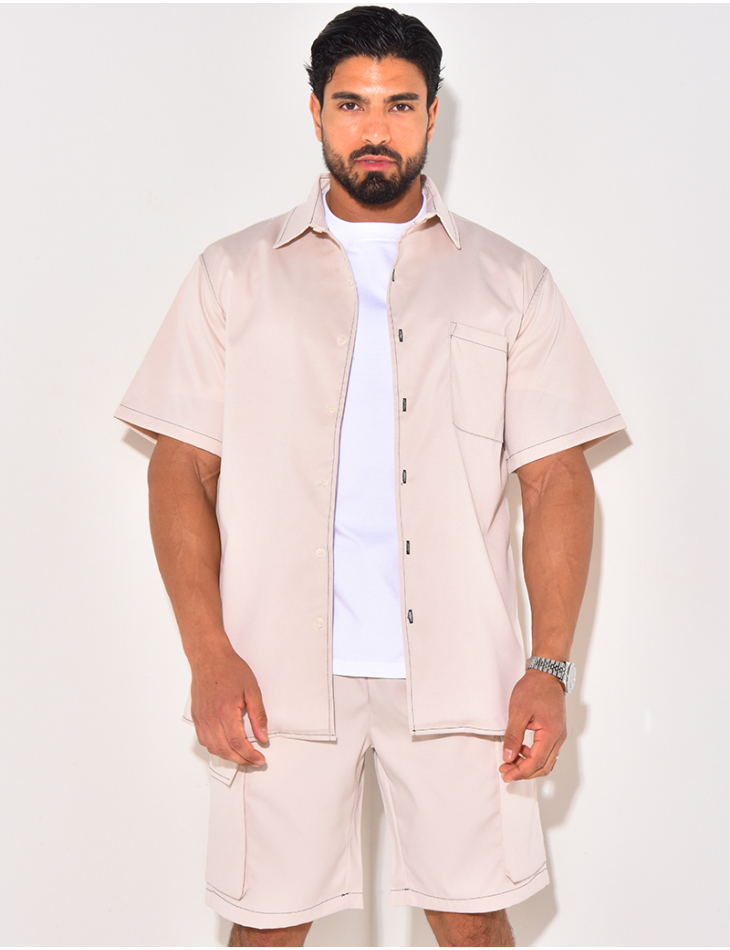 Ensemble short et chemise à poches