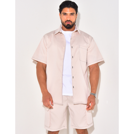 Ensemble short et chemise à poches