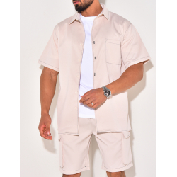 Ensemble short et chemise à poches