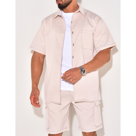 Ensemble short et chemise à poches