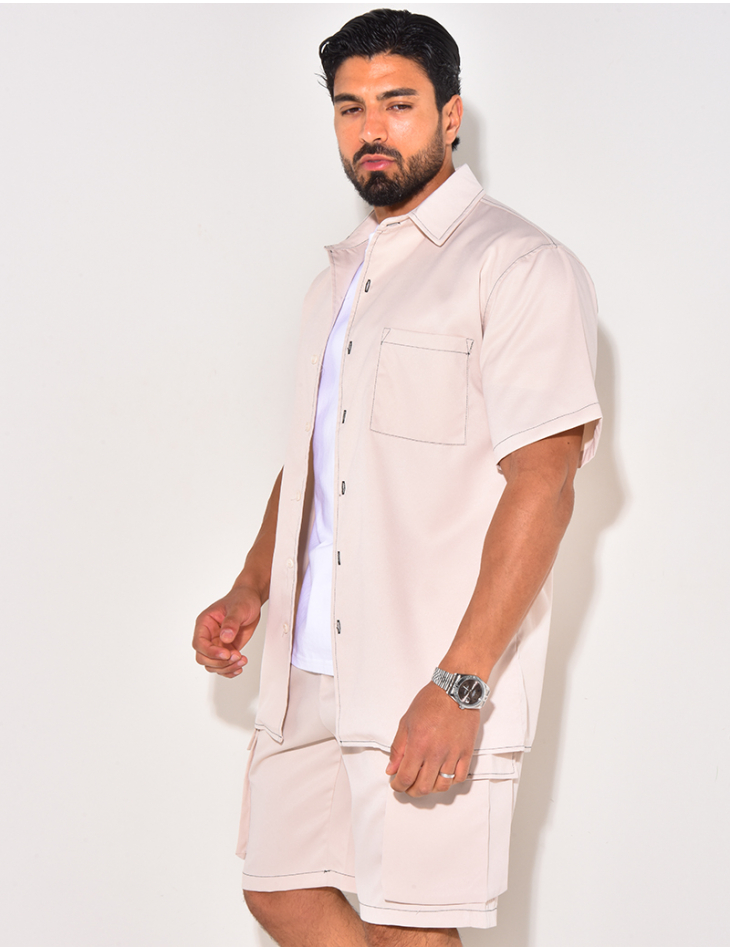 Ensemble short et chemise à poches