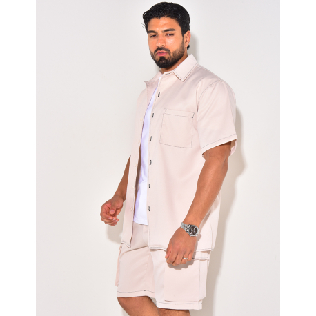 Ensemble short et chemise à poches