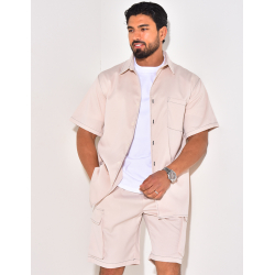 Ensemble short et chemise à poches