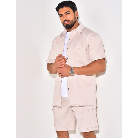 Ensemble short et chemise à poches