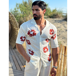 Chemise ajourée à fleurs Chemise ajourée à fleurs