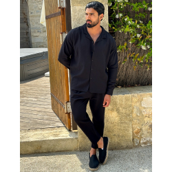 Ensemble pantalon et chemise texturé Ensemble pantalon et chemise texturé