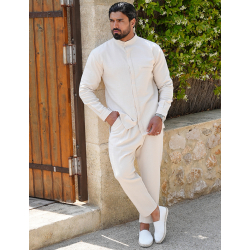 Ensemble pantalon et chemise à col rond texturé Ensemble pantalon et chemise à col rond texturé