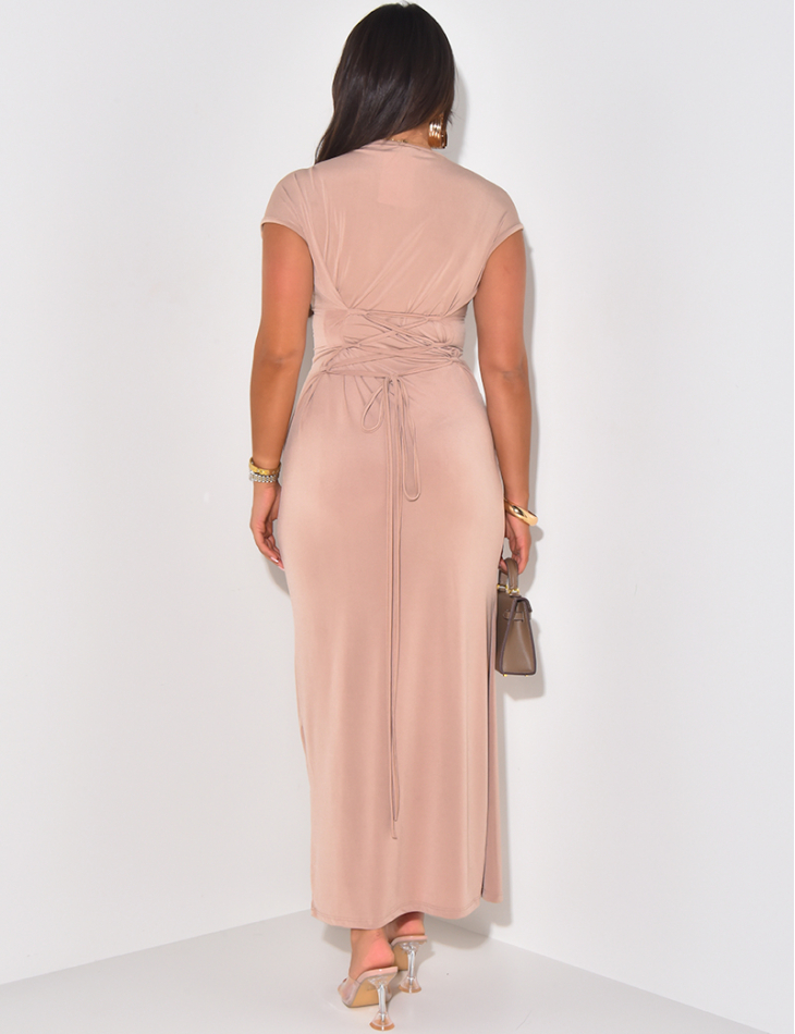 Long sleeveless tie-back dress Long sleeveless tie-back dress