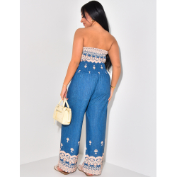 Combinaison bustier à motifs Combinaison bustier à motifs