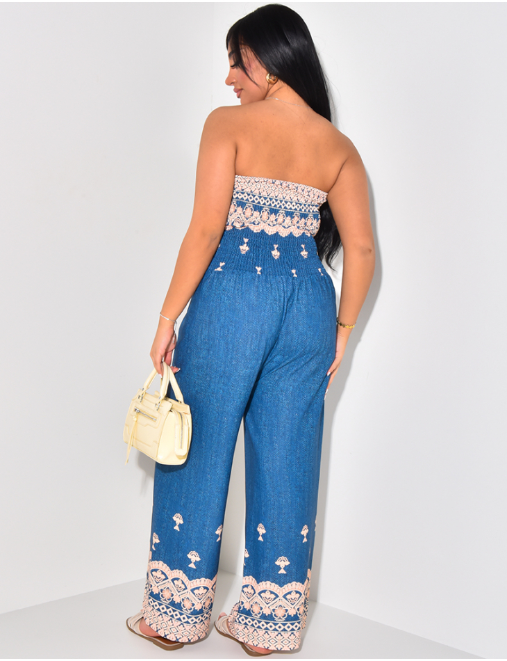 Combinaison bustier à motifs Combinaison bustier à motifs