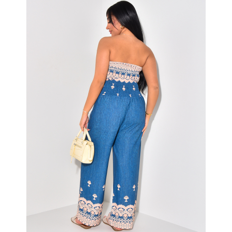 Combinaison bustier à motifs Combinaison bustier à motifs