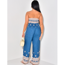 Combinaison bustier à motifs Combinaison bustier à motifs