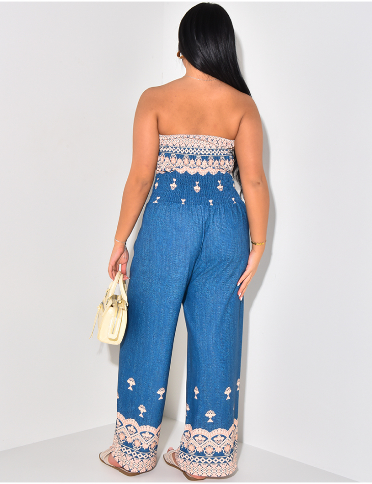 Combinaison bustier à motifs Combinaison bustier à motifs