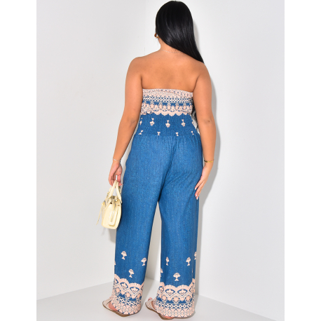 Combinaison bustier à motifs Combinaison bustier à motifs