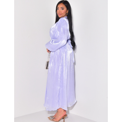 Robe longue à boutons dorés et ceinture