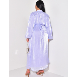 Robe longue à boutons dorés et ceinture