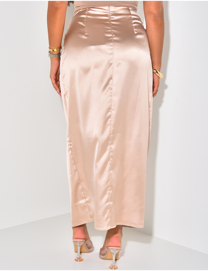 Long satin wrap skirt Long satin wrap skirt
