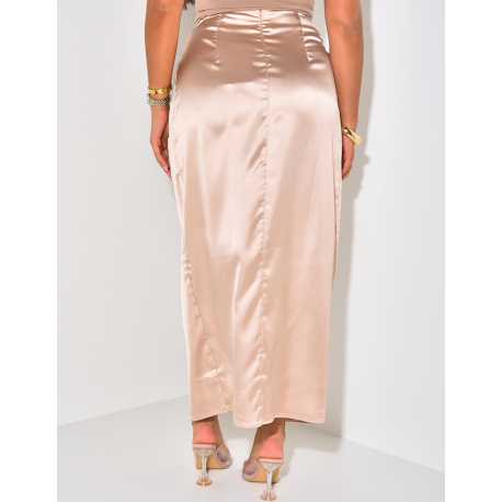 Long satin wrap skirt Long satin wrap skirt